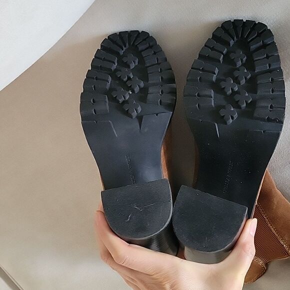 Chelsea & Violet Suede Leather Chunky Boots - Picture 7 of 12